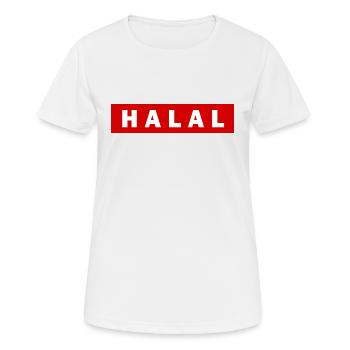 Halal - Frauen T-Shirt atmungsaktiv - Weiß - Vorne - AI Model Female 172 dark (172cm)