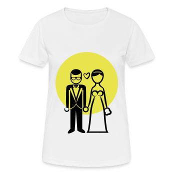 Wedding couple, married couple, bride, groom - Women's Breathable T-Shirt - white - Front - AI Model Female 172 dark (172cm)