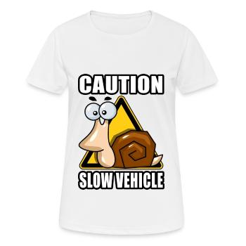 Caution - Slow Vehicle - Women's Breathable T-Shirt - white - Front - AI Model Female 172 dark (172cm)