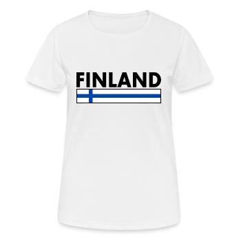 FINNLAND - Frauen T-Shirt atmungsaktiv - Weiß - Vorne - AI Model Female 172 dark (172cm)