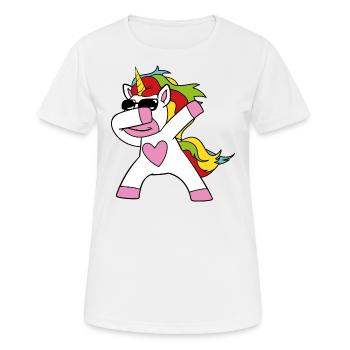 Niedliches Lustiges Cooles Einhorn Einhörner Fabel - Frauen T-Shirt atmungsaktiv - Weiß - Vorne - AI Model Female 172 dark (172cm)