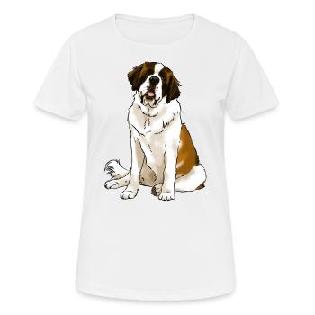 Chien Saint Bernard (textiles clairs) - T-shirt respirant Femme - blanc - Devant - AI Model Female 172 dark (172cm)