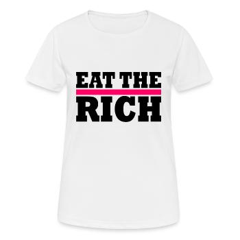 Eat the rich - Women's Breathable T-Shirt - white - Front - AI Model Female 172 dark (172cm)