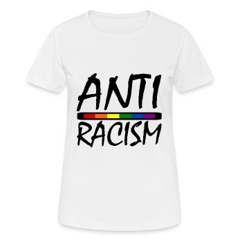 ANTIRASSISMUS - Frauen T-Shirt atmungsaktiv - Weiß - Vorne - AI Model Female 172 dark (172cm)