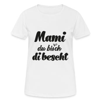 Mami du bisch di bescht Mami Schweiz Schweizer - Frauen T-Shirt atmungsaktiv - Weiß - Vorne - AI Model Female 172 dark (172cm)