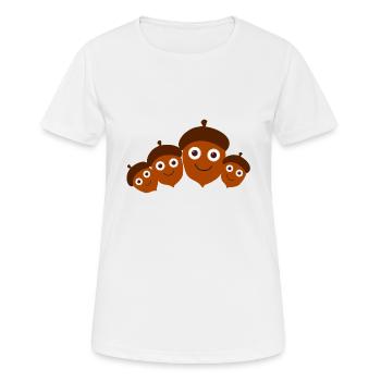 nüsse,nuss,familie,familie - Frauen T-Shirt atmungsaktiv - Weiß - Vorne - AI Model Female 172 dark (172cm)