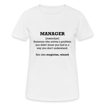 manager - wizard - T-shirt respirant Femme - blanc - Devant - AI Model Female 172 dark (172cm)