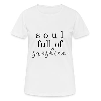 Lebensfreude - Frauen T-Shirt atmungsaktiv - Weiß - Vorne - AI Model Female 172 dark (172cm)