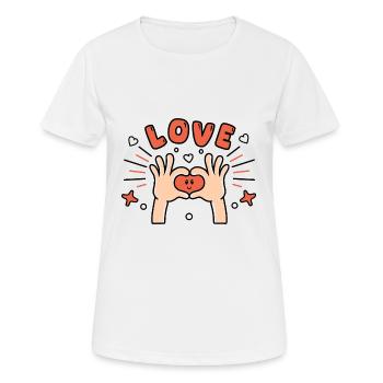 love I love sticker amour je t'aime - Women's Breathable T-Shirt - white - Front - AI Model Female 172 dark (172cm)