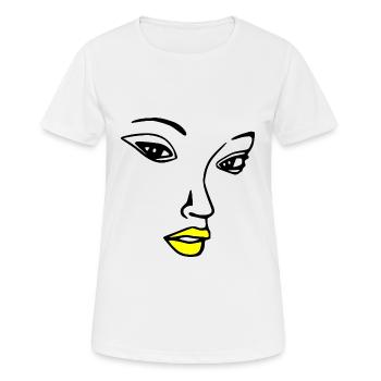 Coole Hübsches Frau Gesicht by Milaino - Frauen T-Shirt atmungsaktiv - Weiß - Vorne - AI Model Female 172 dark (172cm)