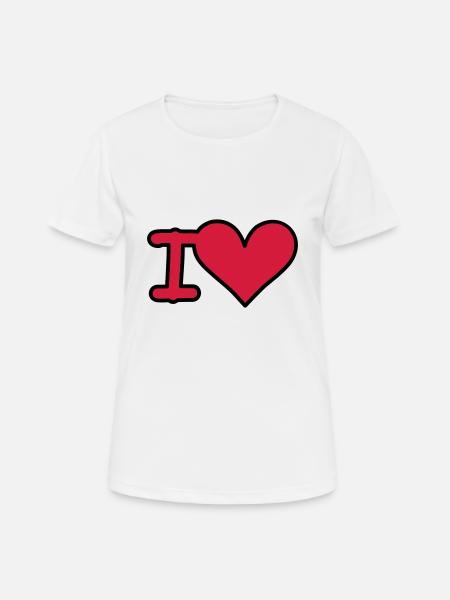 i love - Frauen T-Shirt atmungsaktiv - Weiß