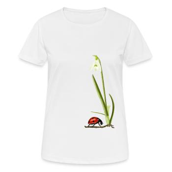 Printemps, perce-neige, coccinelles - T-shirt respirant Femme - blanc - Devant - AI Model Female 172 dark (172cm)