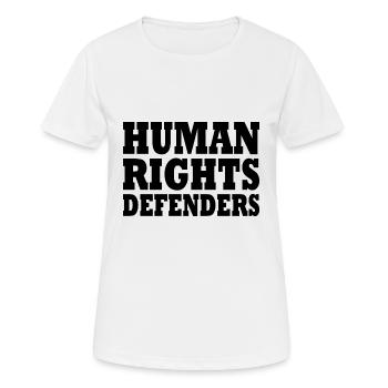 Human rights defenders - Women's Breathable T-Shirt - white - Front - AI Model Female 172 dark (172cm)