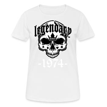 Les couleurs peuvent être modifiées | Crâne légendaire depuis 1974 - T-shirt respirant Femme - blanc - Devant - AI Model Female 172 dark (172cm)