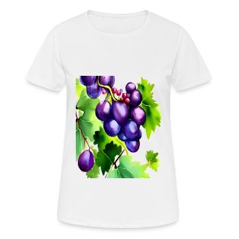 Raisins sur une vigne - T-shirt respirant Femme - blanc - Devant - AI Model Female 172 dark (172cm)