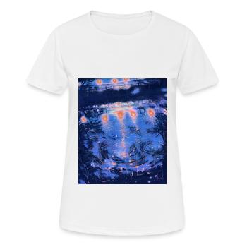 Gouttes de pluie dans la ville - T-shirt respirant Femme - blanc - Devant - AI Model Female 172 dark (172cm)