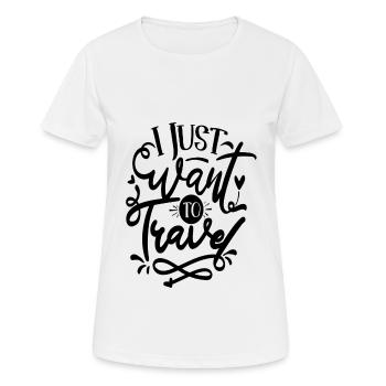 I Just Want to Travel - Women's Breathable T-Shirt - white - Front - AI Model Female 172 dark (172cm)