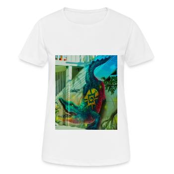 Krokodil-Wandbild, Mexiko-Stadt - Frauen T-Shirt atmungsaktiv - Weiß - Vorne - AI Model Female 172 dark (172cm)