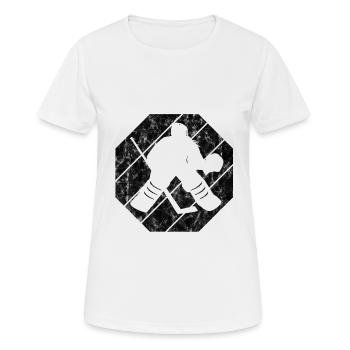 Hockey Ice Hockey Retro Skates Puck Ice - Women's Breathable T-Shirt - white - Front - AI Model Female 172 dark (172cm)