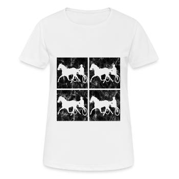 Trotteur trotter dans un style rétro ou vintage - T-shirt respirant Femme - blanc - Devant - AI Model Female 172 dark (172cm)