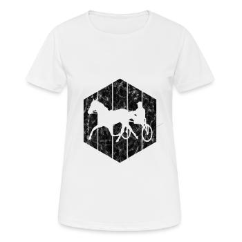Trotteur trotter dans un style rétro ou vintage - T-shirt respirant Femme - blanc - Devant - AI Model Female 172 dark (172cm)
