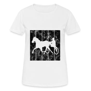 Trotteur trotter dans un style rétro ou vintage - T-shirt respirant Femme - blanc - Devant - AI Model Female 172 dark (172cm)