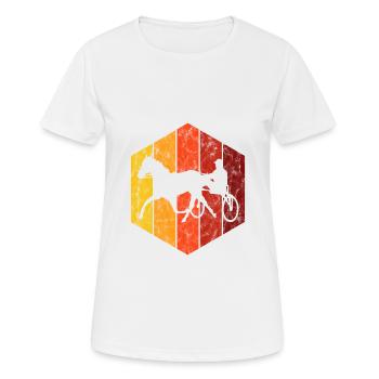 Trotter courses de trot dans un style rétro ou vintage - T-shirt respirant Femme - blanc - Devant - AI Model Female 172 dark (172cm)