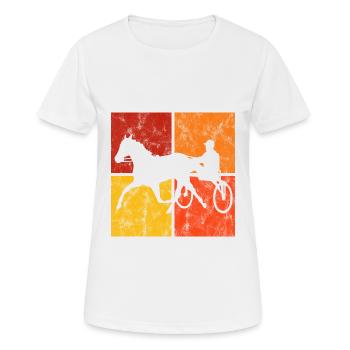 Trotter courses de trot dans un style rétro ou vintage - T-shirt respirant Femme - blanc - Devant - AI Model Female 172 dark (172cm)