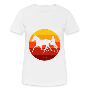 Trotter courses de trot dans un style rétro ou vintage - T-shirt respirant Femme - blanc - Devant - AI Model Female 172 dark (172cm)