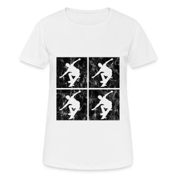 Skateboarder Skateboard Skater Skate Skateing - Women's Breathable T-Shirt - white - Front - AI Model Female 172 dark (172cm)