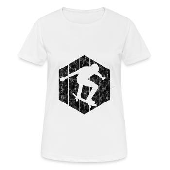 Skateboarder Skateboard Skater Skate Skateing - Women's Breathable T-Shirt - white - Front - AI Model Female 172 dark (172cm)