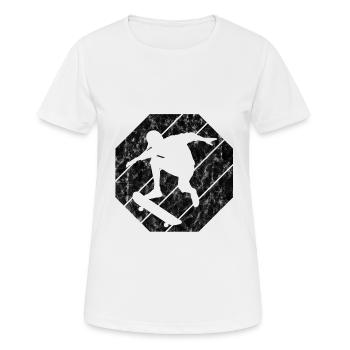 Skateboarder Skateboard Skater Skate Skateing - T-shirt respirant Femme - blanc - Devant - AI Model Female 172 dark (172cm)