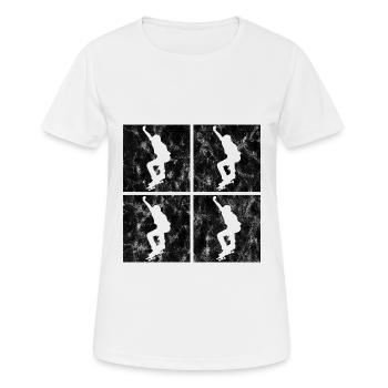 Skateboard Skateboarder Skater Skate Skateing - T-shirt respirant Femme - blanc - Devant - AI Model Female 172 dark (172cm)