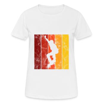 Skateboard Skateboarder Skater Skate Skateing - T-shirt respirant Femme - blanc - Devant - AI Model Female 172 dark (172cm)