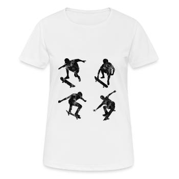 Skateboard Skateboarder Skateboarding Skate Retro - Frauen T-Shirt atmungsaktiv - Weiß - Vorne - AI Model Female 172 dark (172cm)