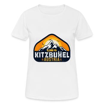 Kitzbühel Autriche Rétro Coucher De Soleil Ski 80s - T-shirt respirant Femme - blanc - Devant - AI Model Female 172 dark (172cm)
