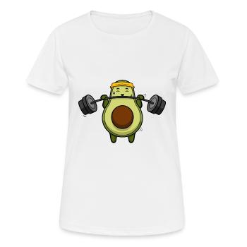 Funny Avocado Weightlifting Gym - Women's Breathable T-Shirt - white - Front - AI Model Female 172 dark (172cm)