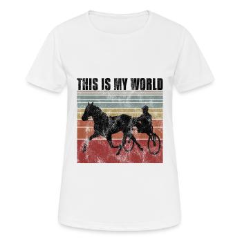 Ceci est mon World Trotting Races Retro - T-shirt respirant Femme - blanc - Devant - AI Model Female 172 dark (172cm)