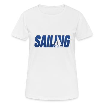 Segeln Boot Segler Segelsport - Frauen T-Shirt atmungsaktiv - Weiß - Vorne - AI Model Female 172 dark (172cm)