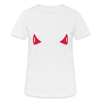 Diable - Corne - T-shirt respirant Femme - blanc - Devant - AI Model Female 172 dark (172cm)