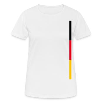 Deutschlandflagge Style Streifen - Frauen T-Shirt atmungsaktiv - Weiß - Vorne - AI Model Female 172 dark (172cm)