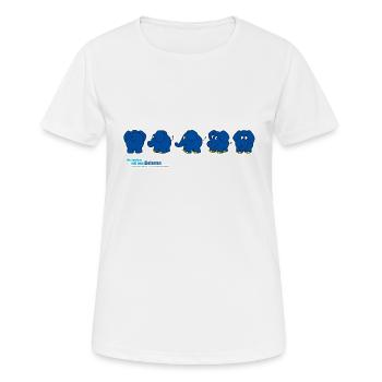 L’éléphant - Rotation - T-shirt respirant Femme - blanc - Devant - AI Model Female 172 dark (172cm)