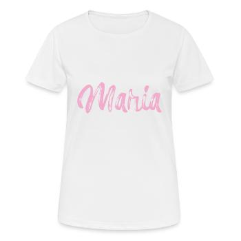 Maria,nom,schreibschrift - T-shirt respirant Femme - blanc - Devant - AI Model Female 172 dark (172cm)
