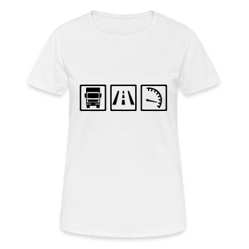 LKW - Frauen T-Shirt atmungsaktiv - Weiß - Vorne - AI Model Female 172 dark (172cm)