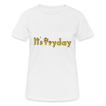 Il est Fryday - T-shirt respirant Femme - blanc - Devant - AI Model Female 172 dark (172cm)