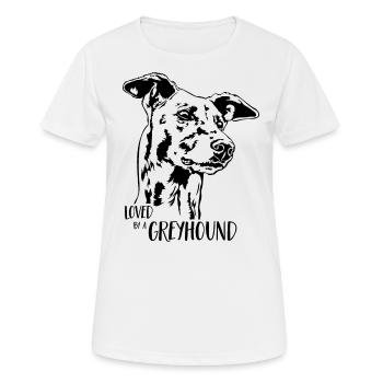 Aimé par un chien GREYHOUND disant Greyhound Wilsigns - T-shirt respirant Femme - blanc - Devant - AI Model Female 172 dark (172cm)