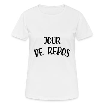 jour de repos - T-shirt respirant Femme - blanc - Devant - AI Model Female 172 dark (172cm)