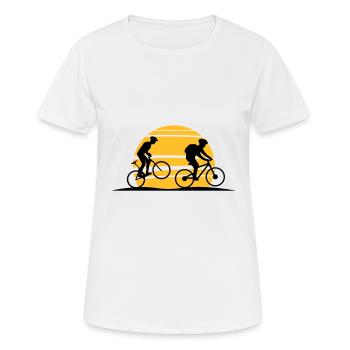 MOUNTAINBIKE GRAVEL vélo soleil - T-shirt respirant Femme - blanc - Devant - AI Model Female 172 dark (172cm)