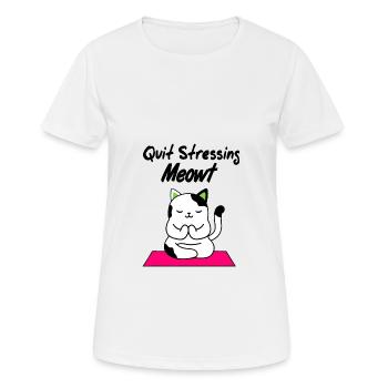 Katzen Sommer Lustig Handkoffer Kätzchen Geschenk - Frauen T-Shirt atmungsaktiv - Weiß - Vorne - AI Model Female 172 dark (172cm)