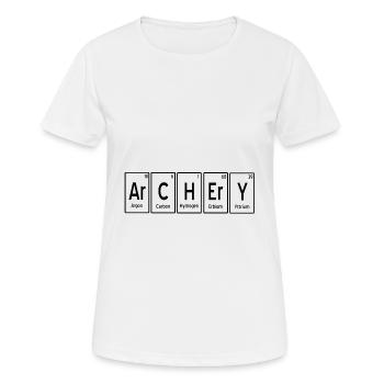 Tir à l'arc - T-shirt respirant Femme - blanc - Devant - AI Model Female 172 dark (172cm)
